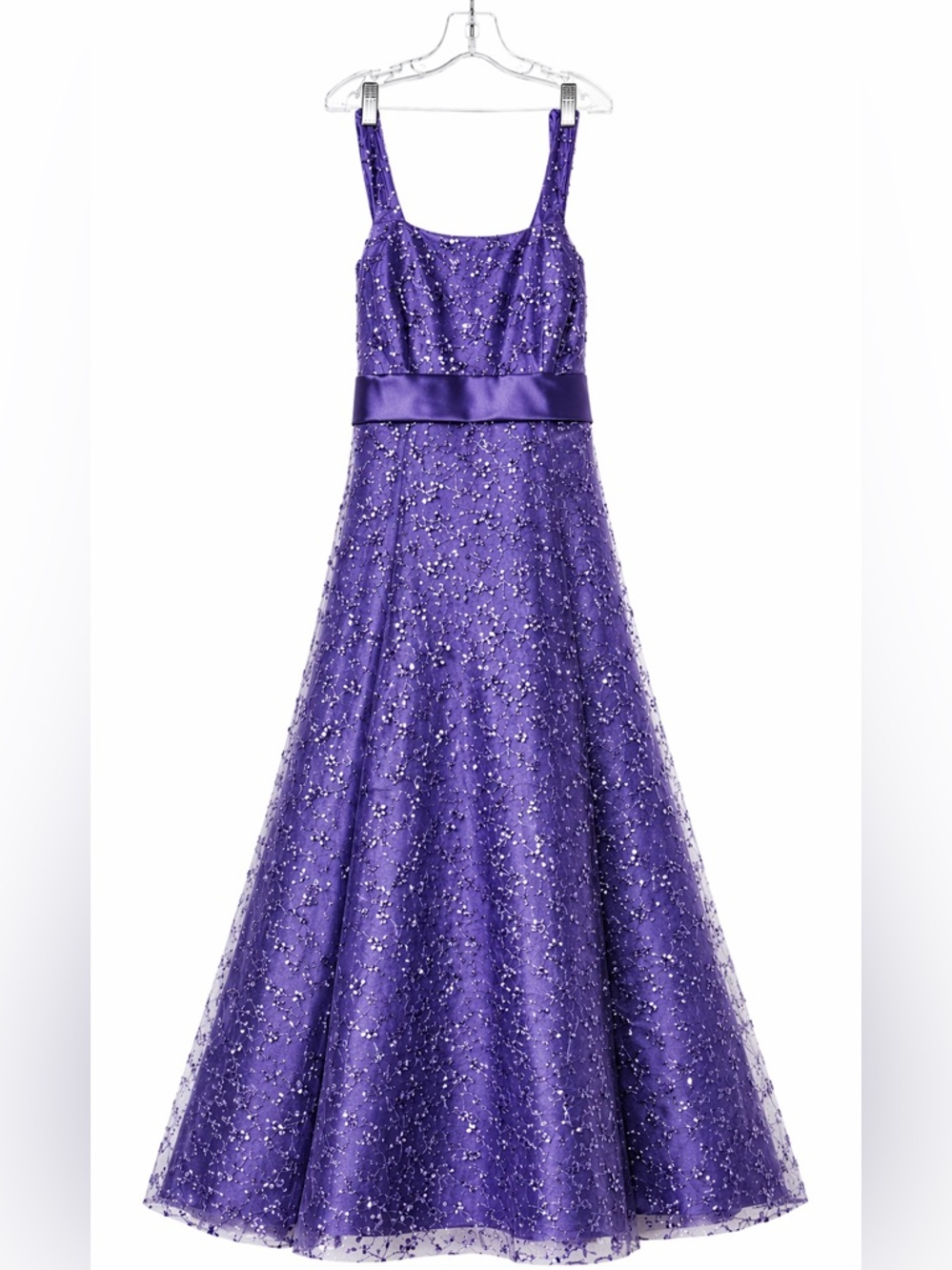 Elegant Purple Floral Women's Dress